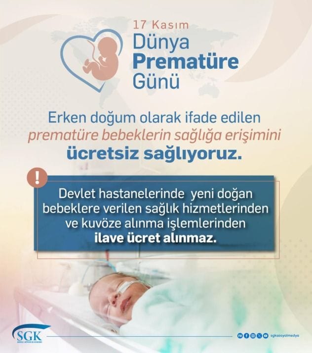 Dünya Prematüre Günü: SGK’dan prematüre bebeklere ücretsiz sağlık hizmeti vurgusu