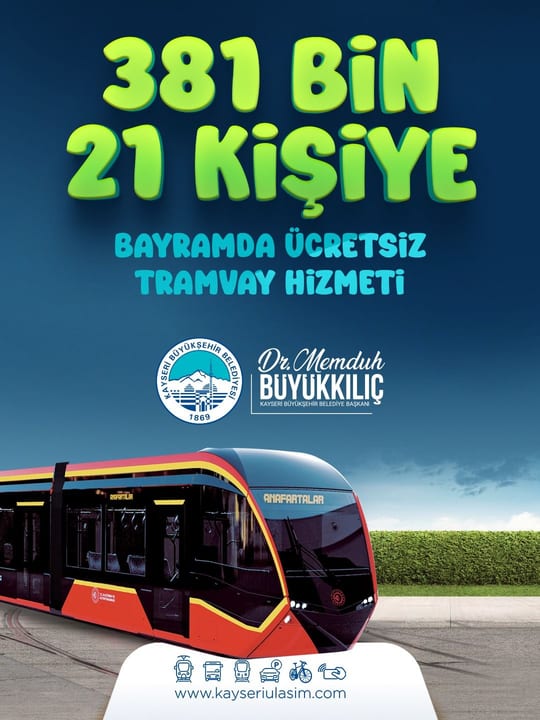 Bayramda 381 bin kişi tramvaydan ücretsiz olarak yararlandı