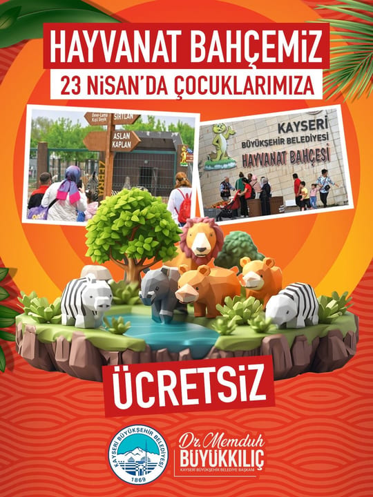 Hayvanat bahçesi 23 Nisan’da ücretsiz hizmet verecek