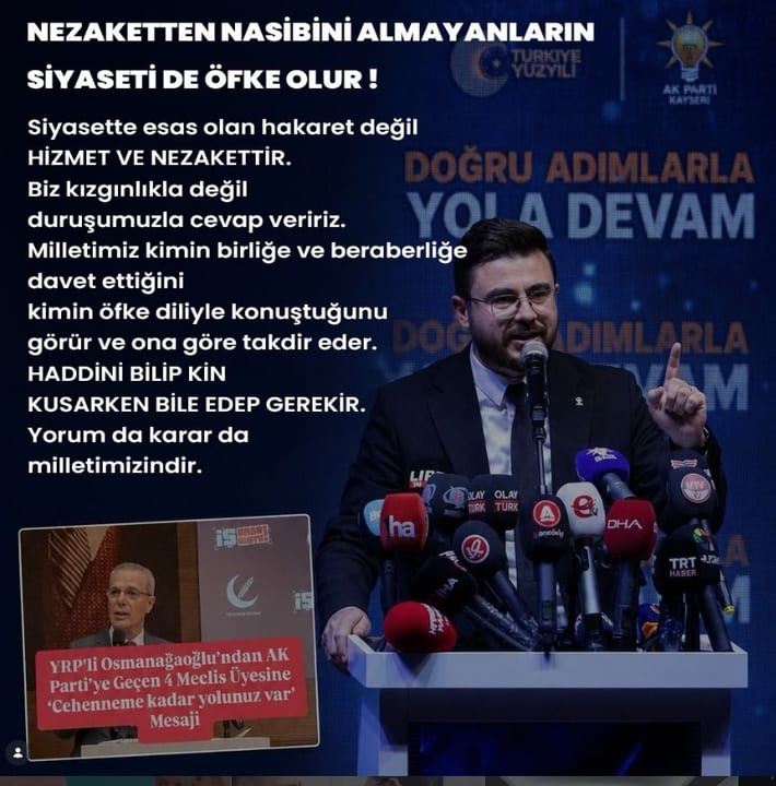YRP'li Özcan'dan Okandan'a ''nezaket'' yanıtı