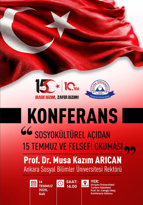 Erciyes Üniversitesi'nde Ücretsiz Sosyokültürel Etkinlik – 14 Temmuz