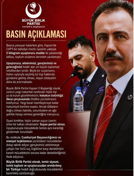 BBP Kayseri İl Başkanı Dirmen: "Suçun partisi olmaz''