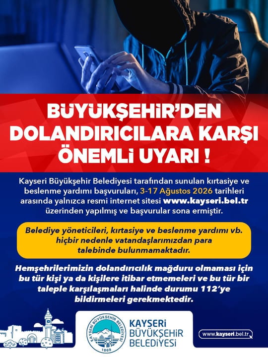 Büyükşehir Belediyesi’nden dolandırıcılara karşı uyarı