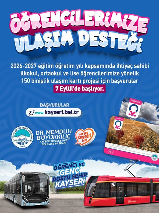 Büyükşehir’den, ihtiyaç sahibi öğrencilere ulaşım kartı desteği