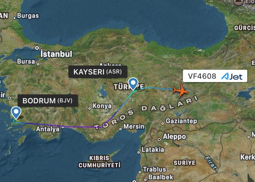 Bodrum-Kayseri seferini yapan uçak Elazığ’a divert etti