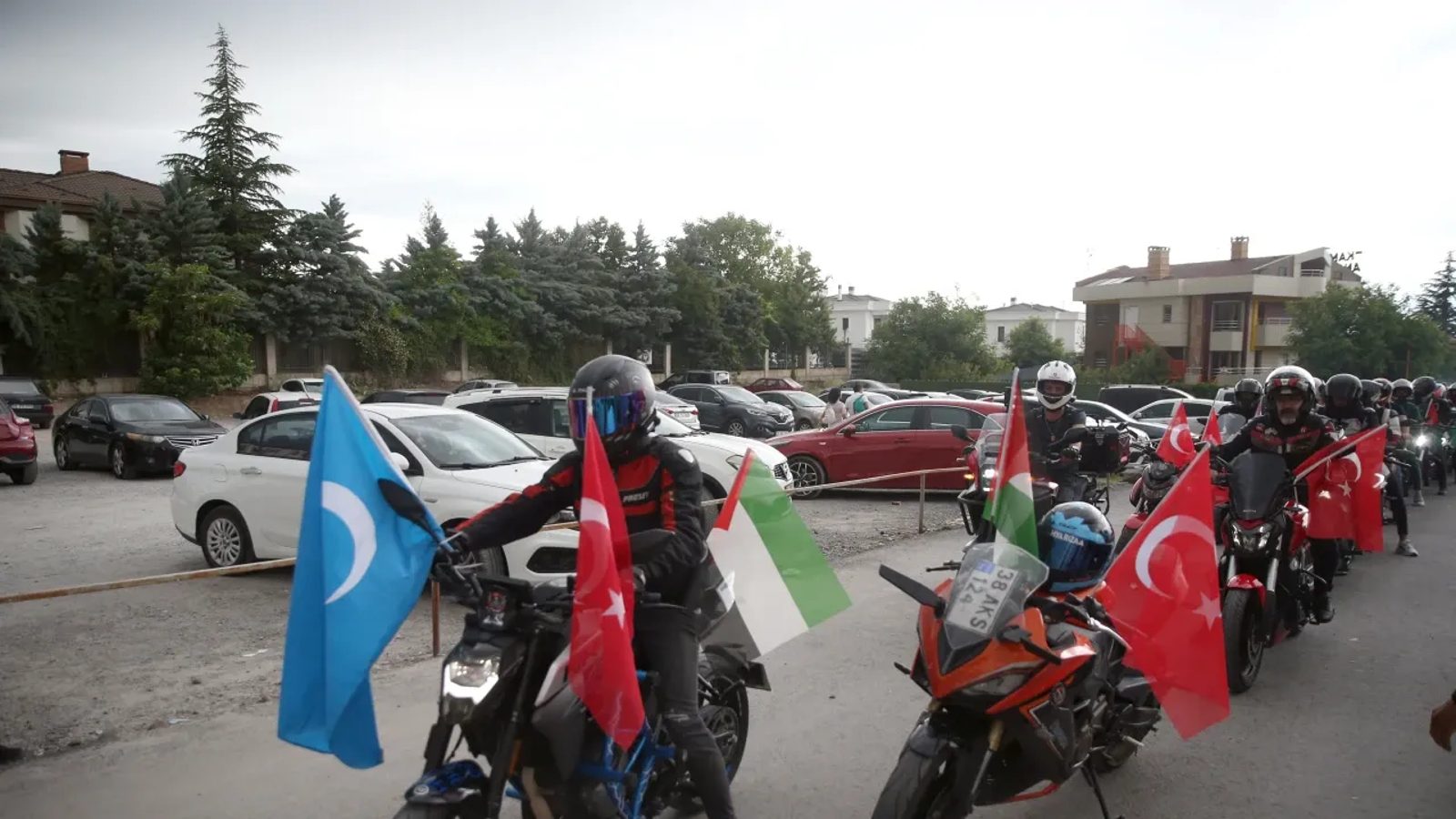 Kayseri'de motosiklet grubu Gazze'ye destek için sokaklarda tur attı
