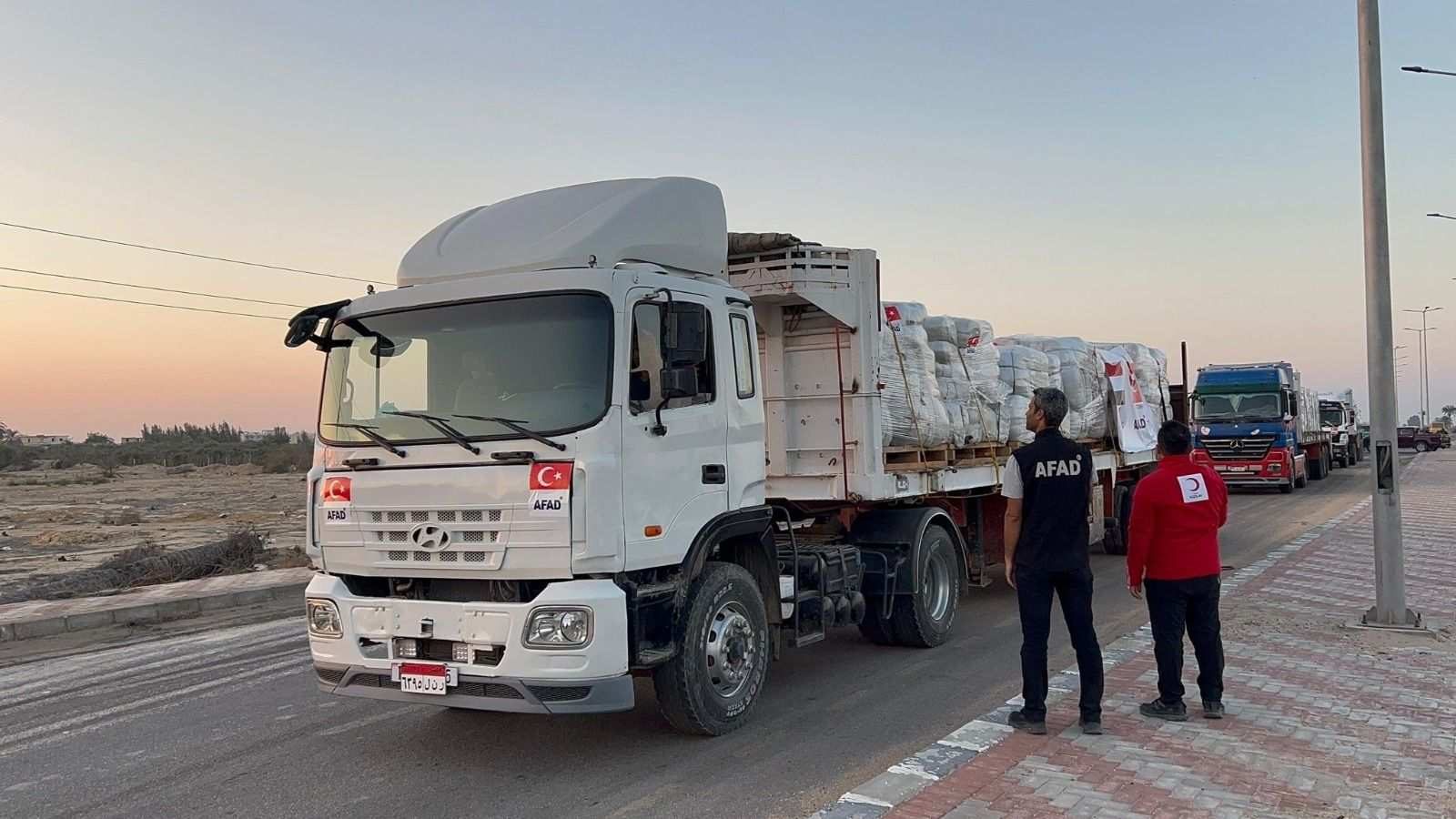 AFAD: 7 Ekim 2023'ten bu yana Gazze'ye 16 gemi, 14 uçak ile toplam 101 bin 725 ton insani yardım malzemesinin sevk edildi”