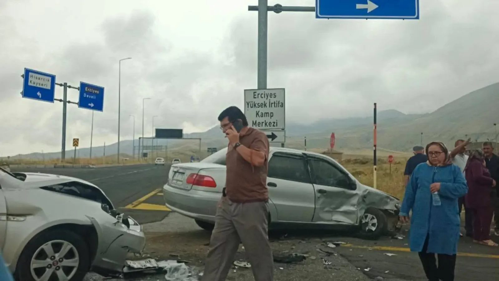 Hacılar yolunda trafik kazası