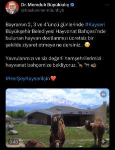 Hayvanat bahçesi bayramda 3 gün ücretsiz olacak