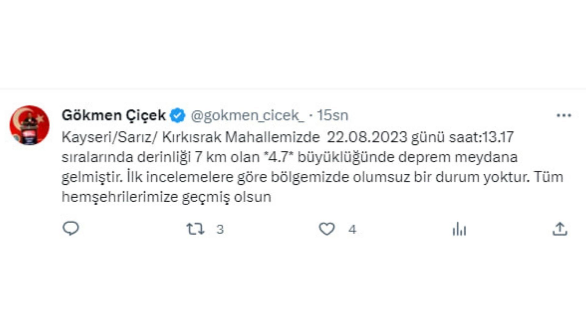 Vali Gökmen Çiçek: Bölgemizde Olumsuz Bir Durum Yoktur