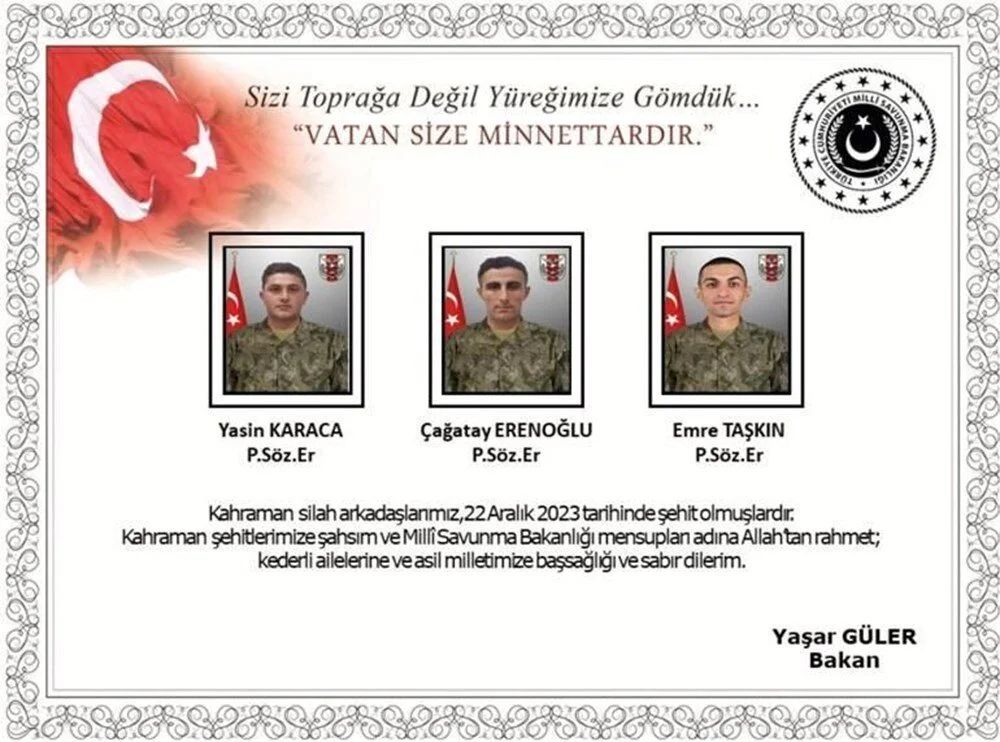 Gerçekleştirilen saldırıda 6 asker şehit oldu, 1 asker ise yaralandı