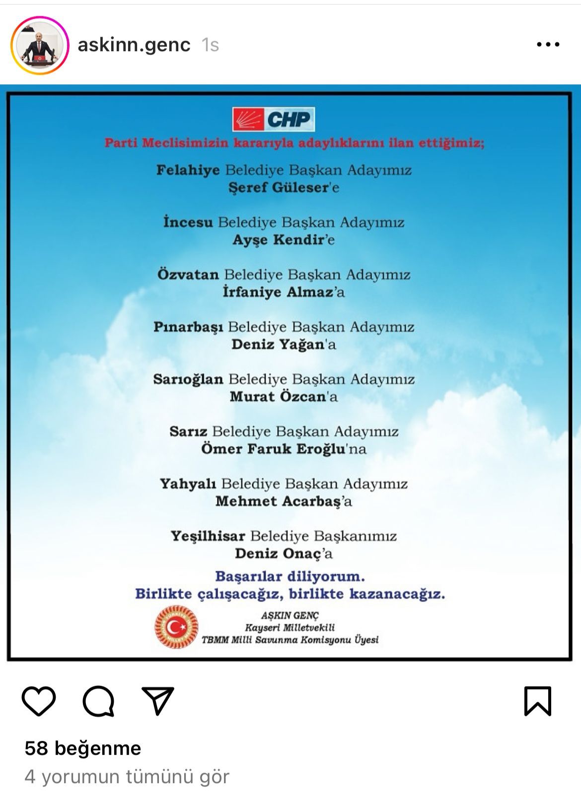 CHP’nin ilçe belediye başkan adaylarını duyurdu