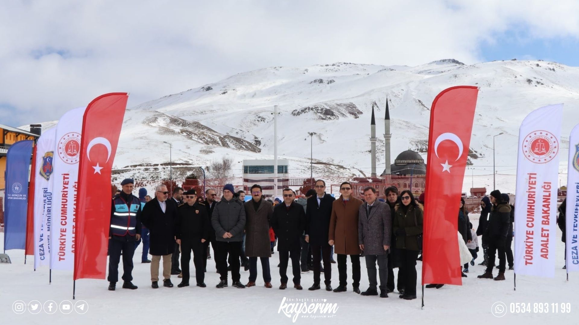 Kayseri’de annesinin yanında kalan mahkum çocuklarına kayak eğitimi verildi