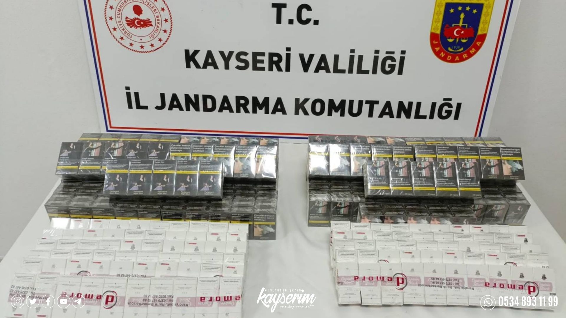 Kayseri’de 450 paket Bandrolsüz sigara ele geçirildi