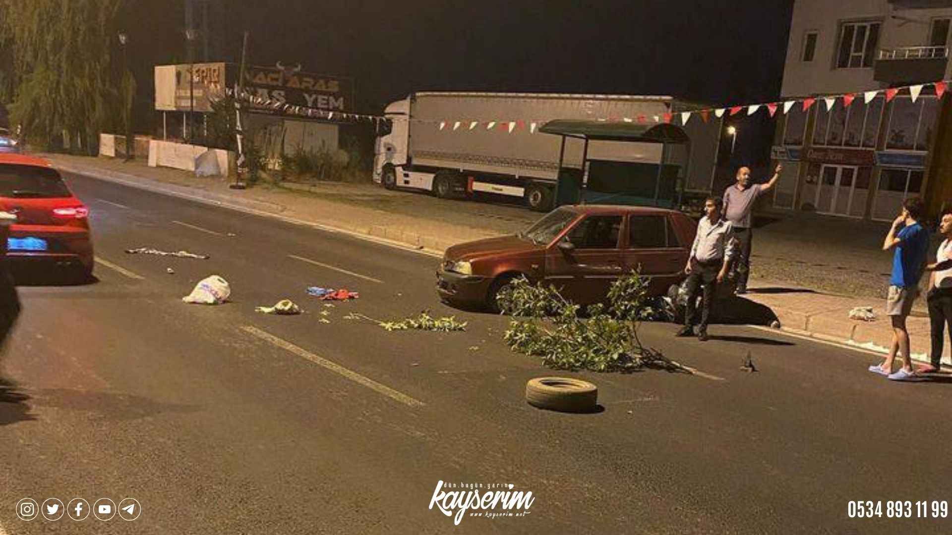 Kayseri’de kontrolden çıkan araç duvara çarptı