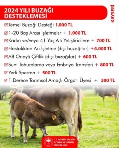 Tarım ve Orman Bakanlığı’ndan Kayseri’de hayvancılığa destek
