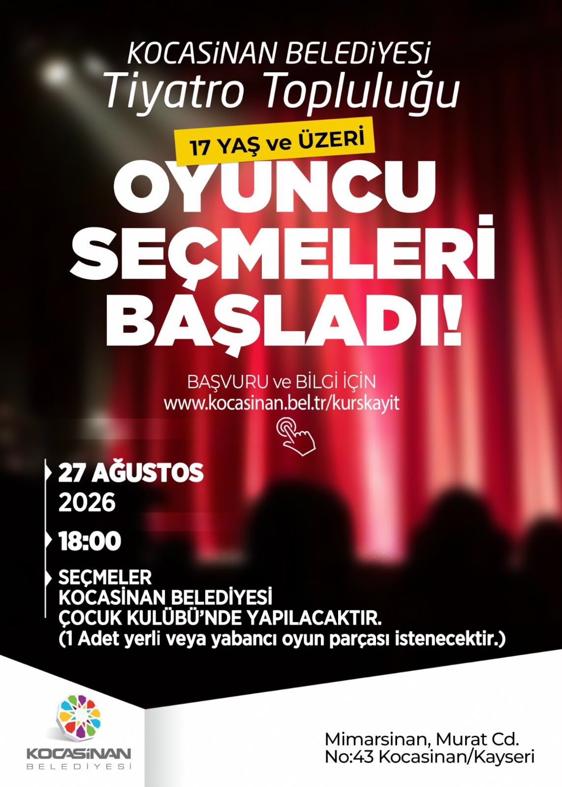 Kocasinan Belediyesi Aradığı O Yeteneği Bulabilecek mi? Seçmeler Başladı!